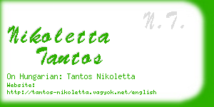 nikoletta tantos business card